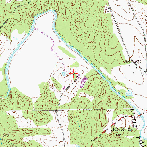 Topographic Map of Flying W Farms Airport, GA