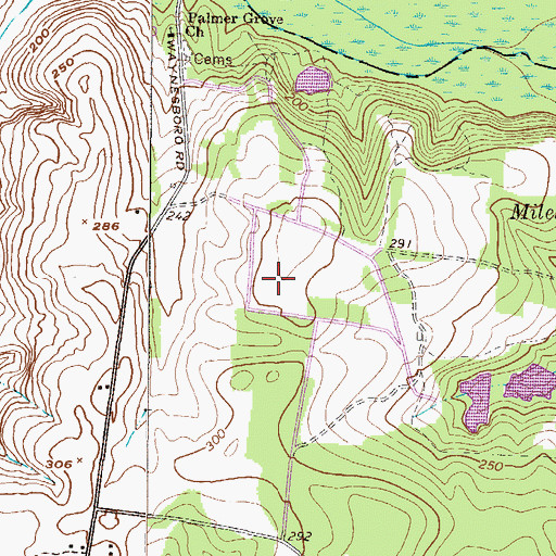 Topographic Map of Sandy Hill Airport, GA