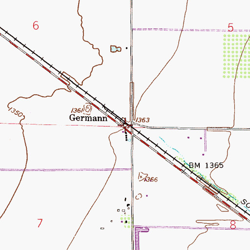 Topographic Map of Germann, AZ