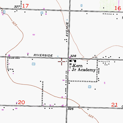 Topographic Map of Kern Junior Academy, CA