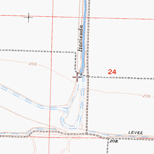 Topographic Map of Kern River Channel, CA