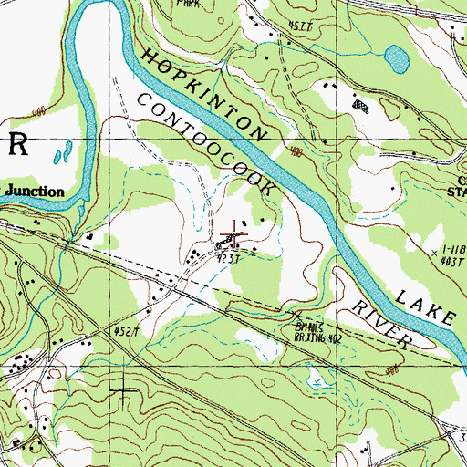 Topographic Map of Intervale Airport, NH
