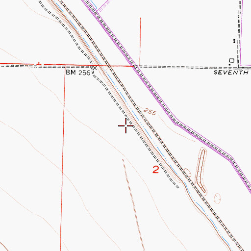 Topographic Map of Kern River Flood Canal, CA