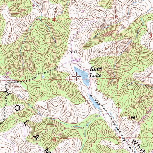 Topographic Map of Kerr Lake, CA