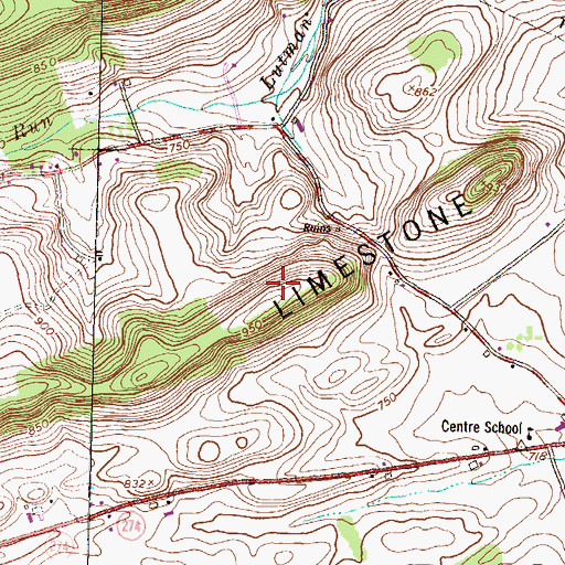Topographic Map of Kitner Airport, PA