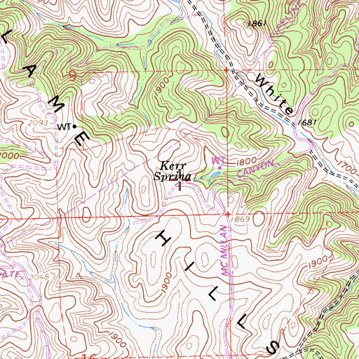 Topographic Map of Kerr Spring, CA