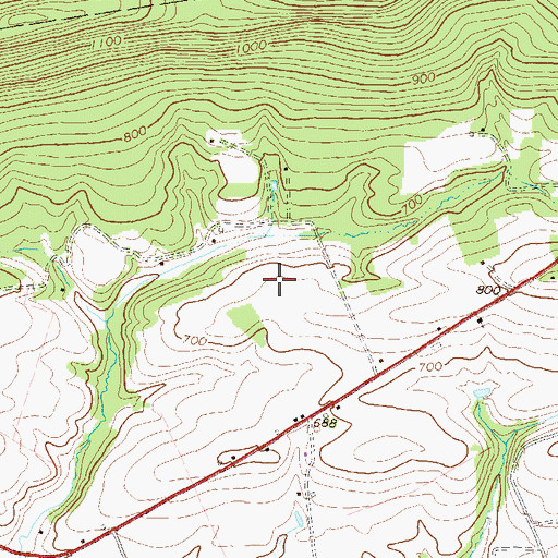 Topographic Map of Harman Airport, PA