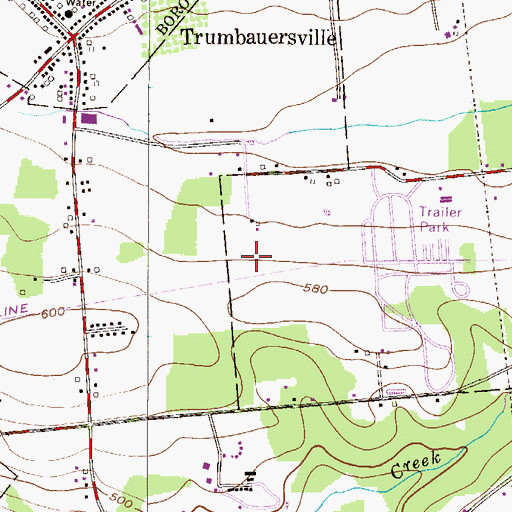 Topographic Map of Wicker & Wings Aerodrome, PA
