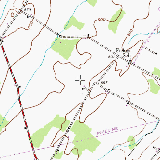 Topographic Map of Market Garden Airport, PA
