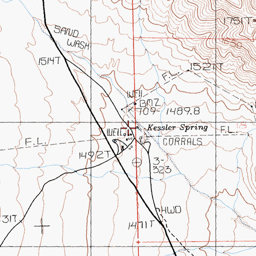 Topographic Map of Kessler Spring, CA