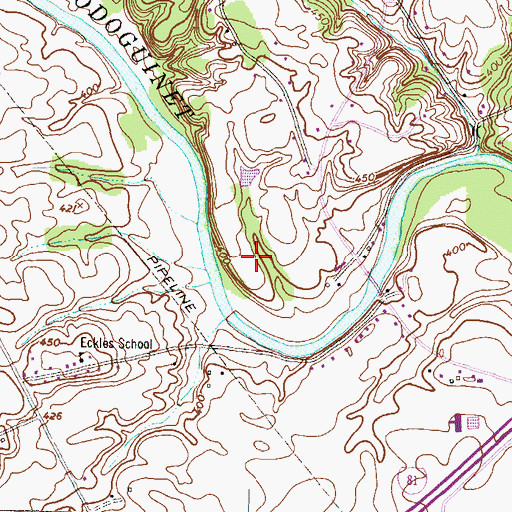 Topographic Map of Deitch Airport, PA