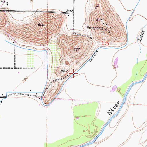 Topographic Map of Ketchum Ditch, CA