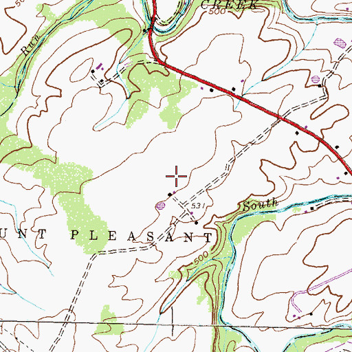 Topographic Map of Lamberson Airport, PA