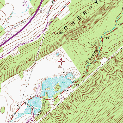 Topographic Map of Cherry Valley Airport, PA