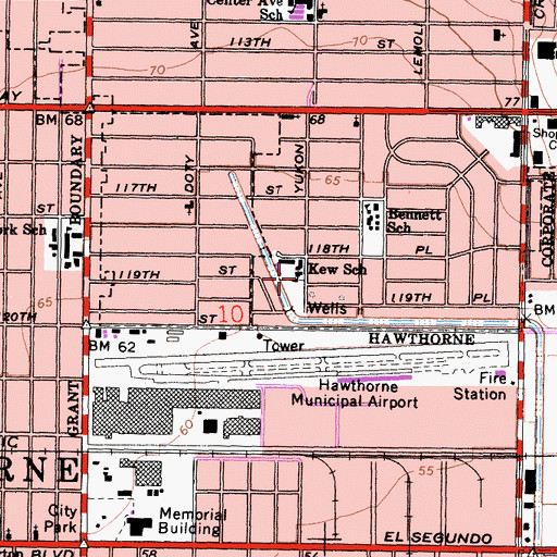 Topographic Map of Kew School (historical), CA