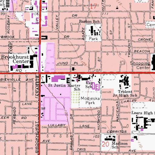 Topographic Map of Francis Scott Key Elementary School, CA