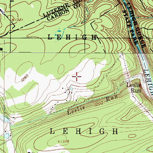 Topographic Map of Deer Meadows Airstrip, PA