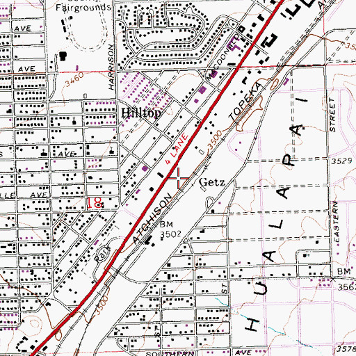 Topographic Map of Getz, AZ