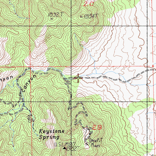 Topographic Map of Keystone Canyon, CA
