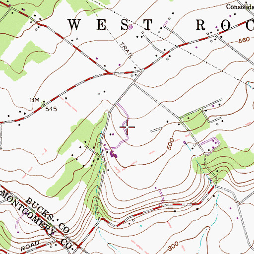 Topographic Map of Gold Mine Field, PA