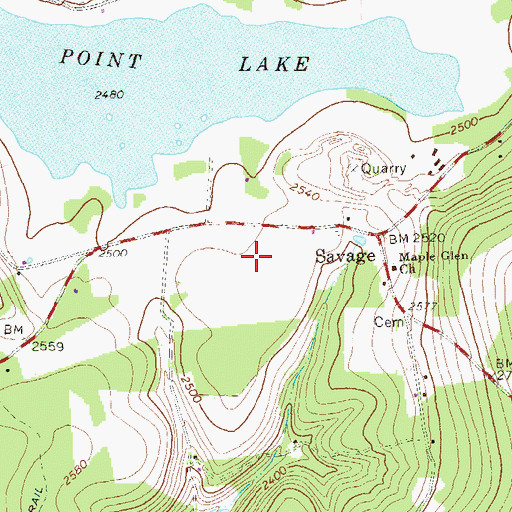 Topographic Map of Keystone Airport, PA