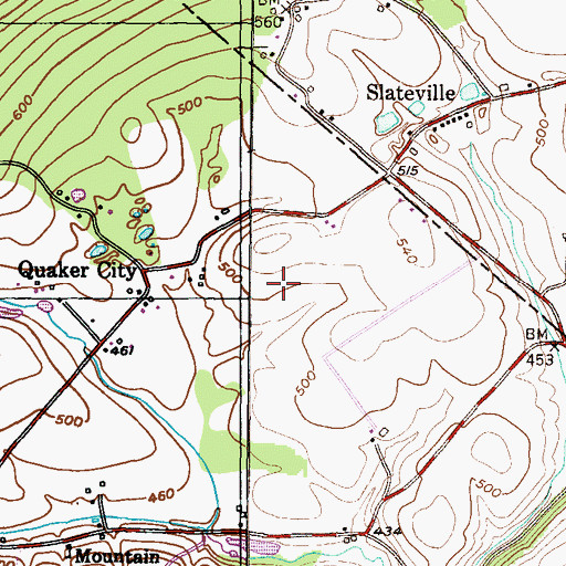 Topographic Map of Cuatros Vientos Airport, PA