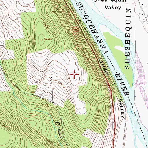 Topographic Map of Cash Creek Airport, PA