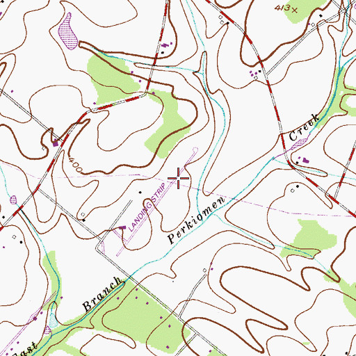 Topographic Map of Elephant Path Airport, PA