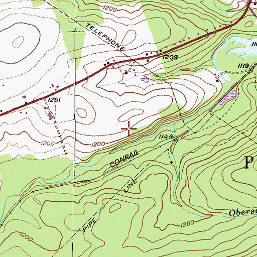 Topographic Map of Grover Airport, PA
