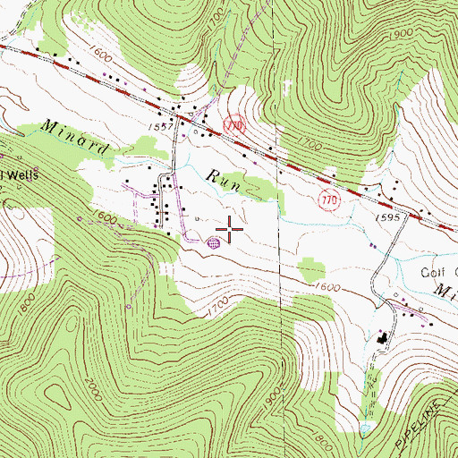 Topographic Map of Pecora Field, PA