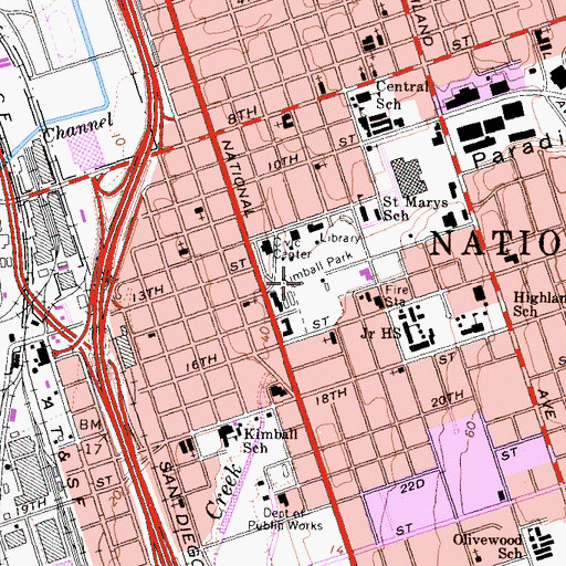 Topographic Map of Kimball Park, CA