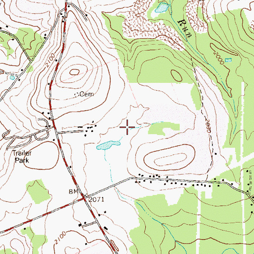 Topographic Map of Alberter Farms Airport, PA