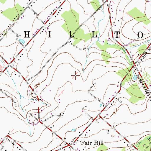 Topographic Map of Gunden Airport, PA