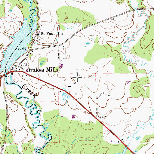 Topographic Map of Morton's Airport, PA
