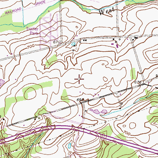 Topographic Map of Seesholtz Airport, PA