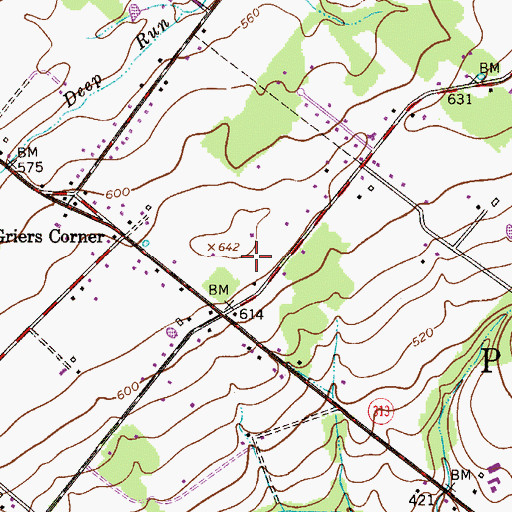 Topographic Map of Graystrip Airport, PA