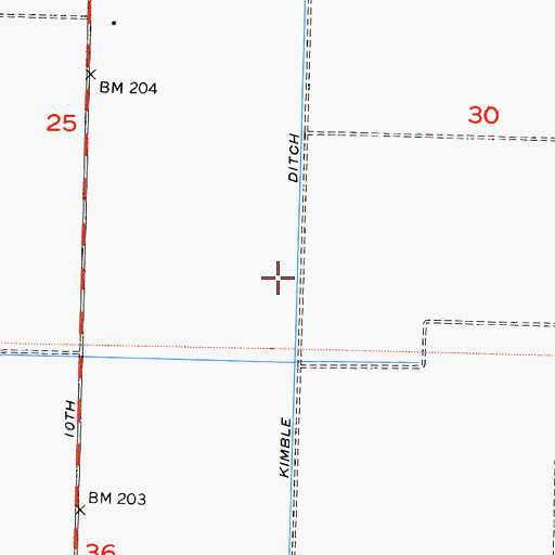 Topographic Map of Kimble Ditch, CA