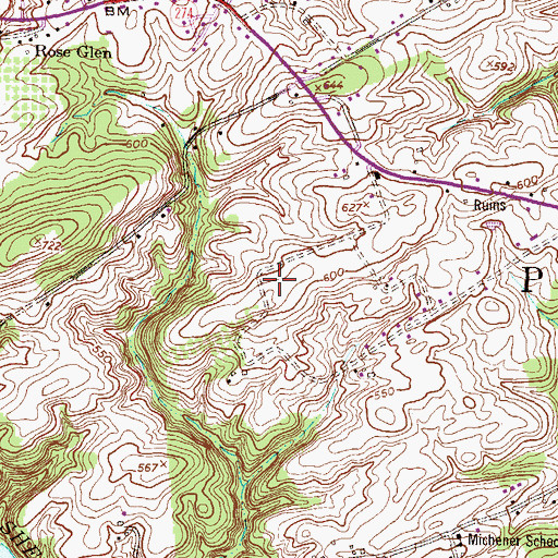 Topographic Map of Chestnut Hill Airport, PA