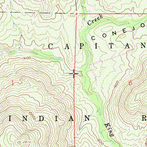 Topographic Map of King Creek, CA