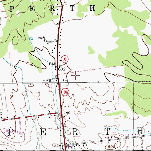 Topographic Map of Longwell Airport, NY