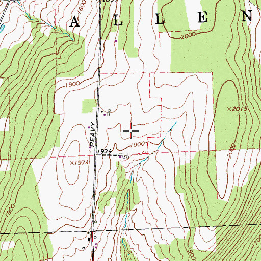 Topographic Map of Erb Acres Airport (historical), NY