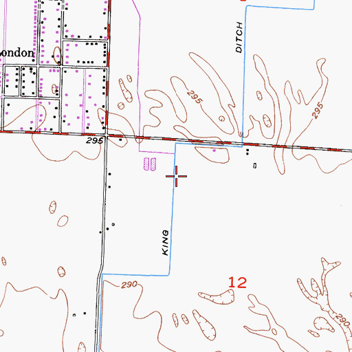 Topographic Map of King Ditch, CA