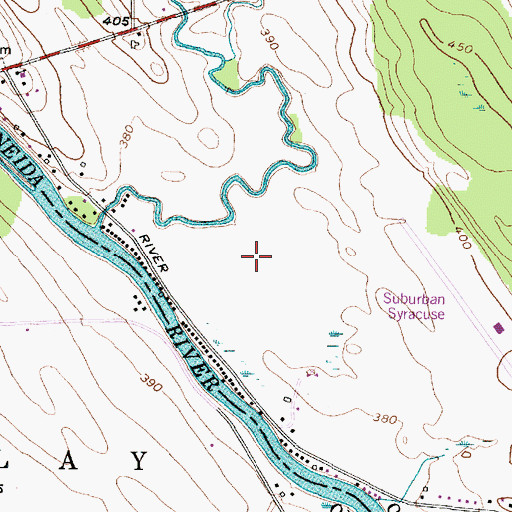 Topographic Map of Caughdenoy Airport, NY