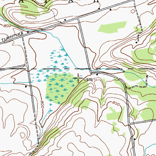Topographic Map of Hiserts Airpark Inc, NY