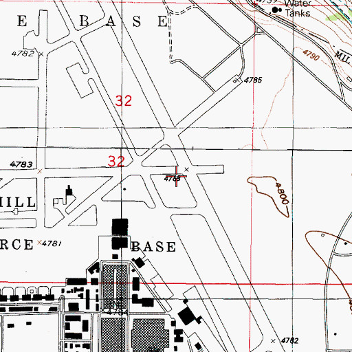 Topographic Map of Hill Air Force Base, UT