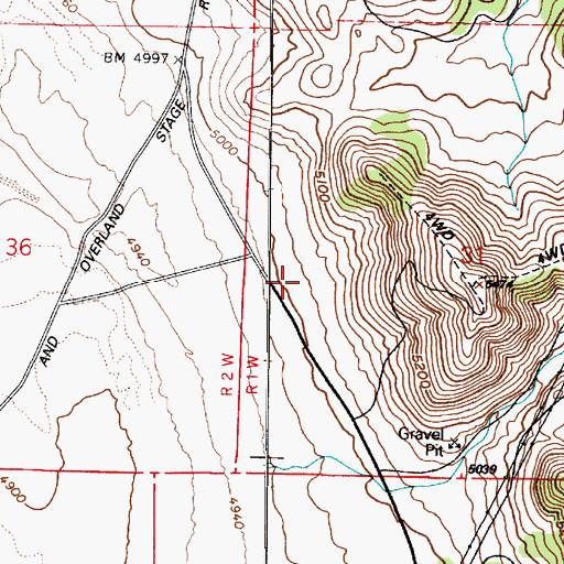 Topographic Map of Glenmar Ranch Airport, UT