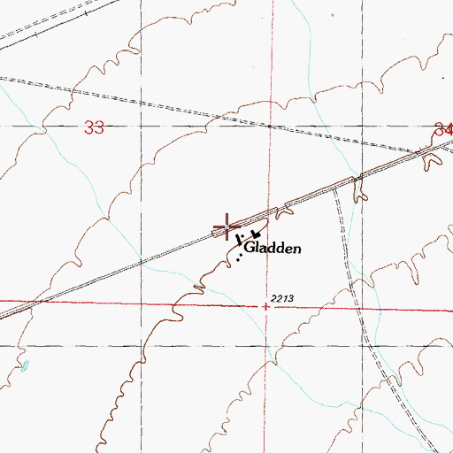 Topographic Map of Gladden, AZ