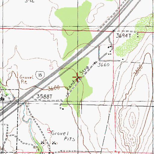 Topographic Map of Crystal Springs Ranch Airport, UT