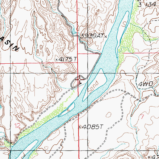 Topographic Map of Caveman Ranch Airport, UT
