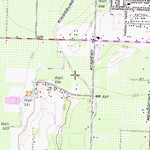 Topographic Map of Kingsburg Branch, CA